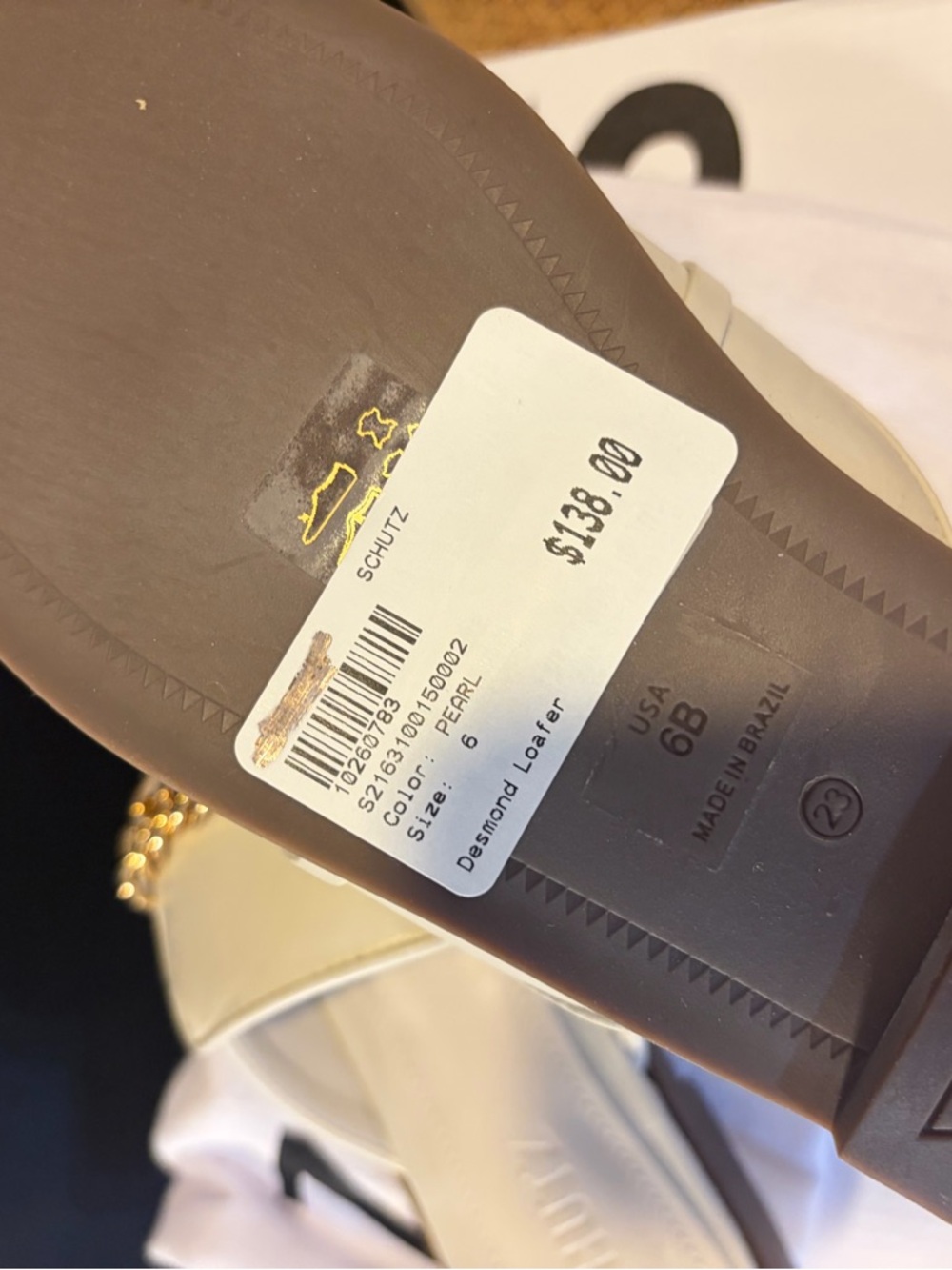 SCHUTZ Arissa Mules Ivory Leather Chain-Trim Slides - Picture 5 of 7